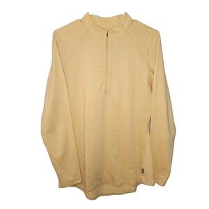REI Top Yellow Women Size M Outdoor Hiking 1/4 Zip Pullover Long Sleeve